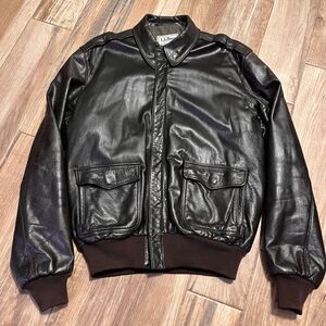L.L. Bean Men's Vintage 90s A-2 Brown Flight Bomber Jacket Goatskin USA Made 46L